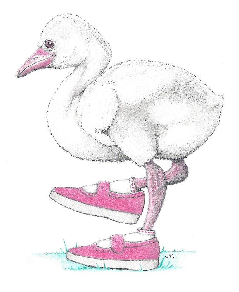 Flaminglet in Mary Jane Sneakers by JimsBirds
