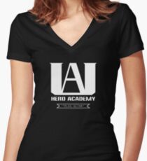 U.A. High Plus Ultra logo - (My Hero Academia, Boku no Hero Academia, BNHA) Women's Fitted V-Neck T-Shirt