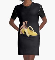 Nicolas-Käfig in einer Banane - ursprüngliches Gelb T-Shirt Kleid