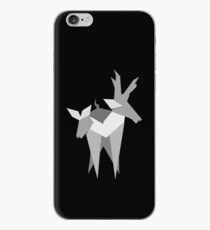 Two headed deer origami - black background iPhone Case