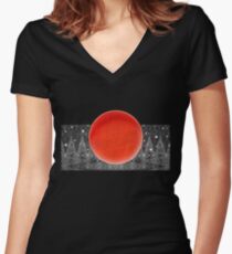 Bodacious Blutmond Shirt mit V-Ausschnitt