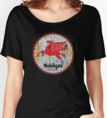 Vintage Mobil Gas and Oil sign rusty as heck. Women's Relaxed Fit T-Shirt