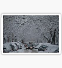Montreal streest after a snowstorm Sticker