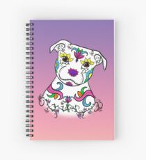 Staffordshire Bull Terrier Sugar Skull Spiral Notebook