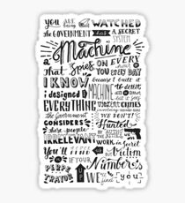 you are being watched {person of interest} Sticker