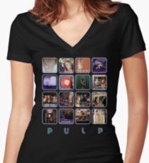 Zellstoff - Disco 2000 Tailliertes T-Shirt mit V-Ausschnitt