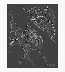Halifax Map, Canada - Gray Photographic Print
