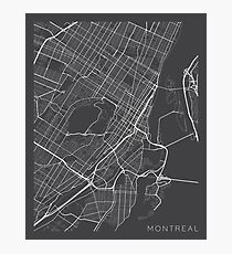 Montreal Map, Canada - Gray Photographic Print