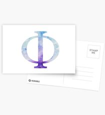 Blue Phi Watercolor Letter Postcards