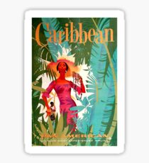 Vintage Caribbean Travel Poster Sticker