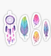 dream catcher and colorful feathers Sticker