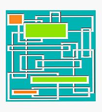 Mid-Century Modern Abstract Art Teal Photographic Print