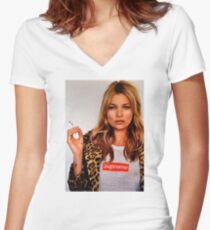 Kate Moss Women's Fitted V-Neck T-Shirt