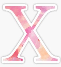 Pink Chi Watercolor Letter Sticker