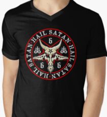 Hail Satan Baphomet in Occult Inverted Pentagram Men's V-Neck T-Shirt