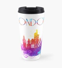 London City Skyline In Watercolor Travel Mug