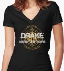 Drake Adventure Tours Women's Fitted V-Neck T-Shirt