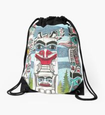 Totem Talk Drawstring Bag
