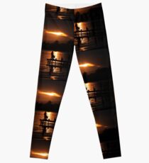 Fishing at dusk Leggings