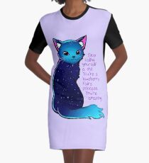 "Du bist eine Blueberry Fee Prinzessin" Galaxy Cat T-Shirt Kleid