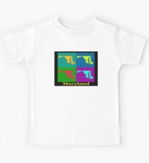 Colorful Maryland Pop Art Map Kids T-Shirt