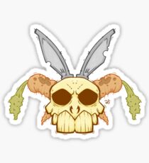 Old Rabbit Skull Sticker