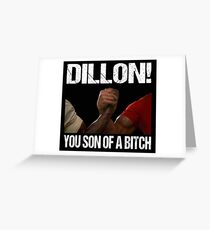 Schwarzenegger Dillon Predator Arm Wrestle Greeting Card