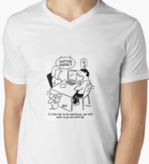 Man in a dating agency wants an ambitious girl Men's V-Neck T-Shirt