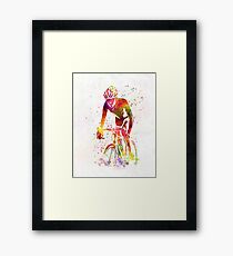Woman triathlon cycling 04 Framed Print
