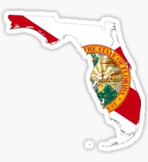 Flag Map of Florida Sticker