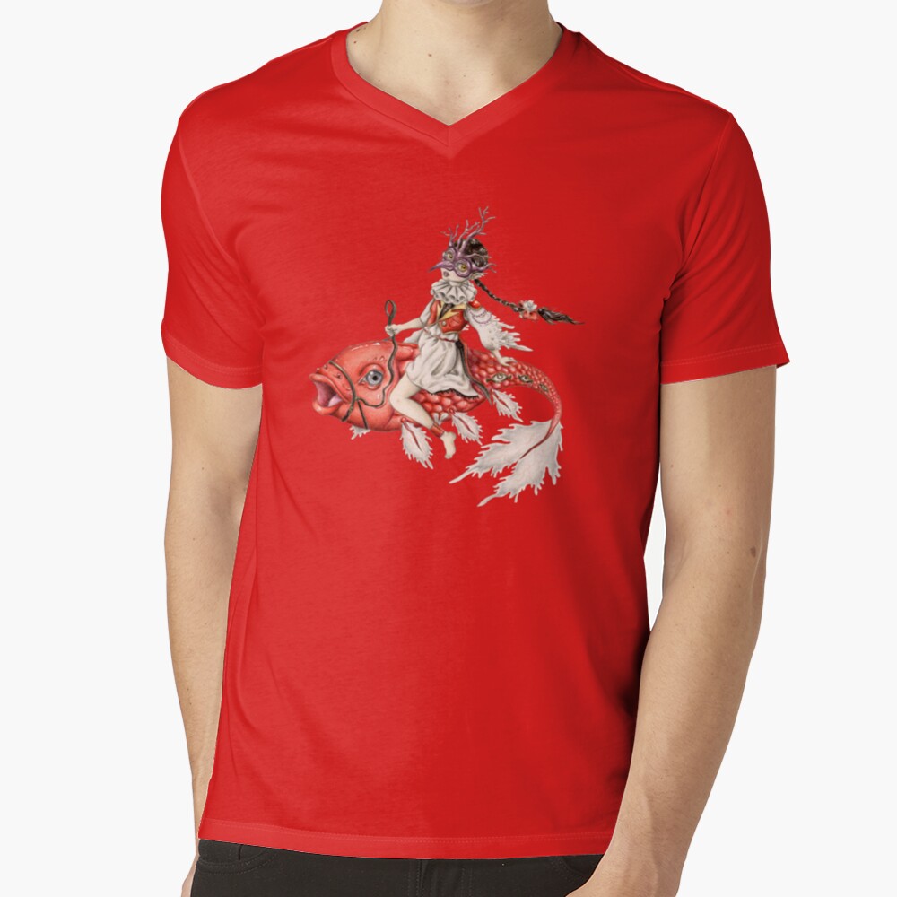Red Fish Camiseta de cuello en V