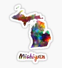 Michigan US state in watercolor Sticker
