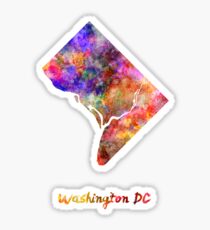 Washington DC US state in watercolor Sticker