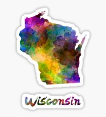 Wisconsin US state in watercolor Sticker