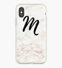 Pink Marble Effect Monogram - M iPhone Case
