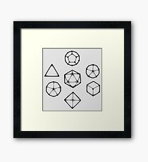 Dot Work Role Playing Dice - Black Framed Print
