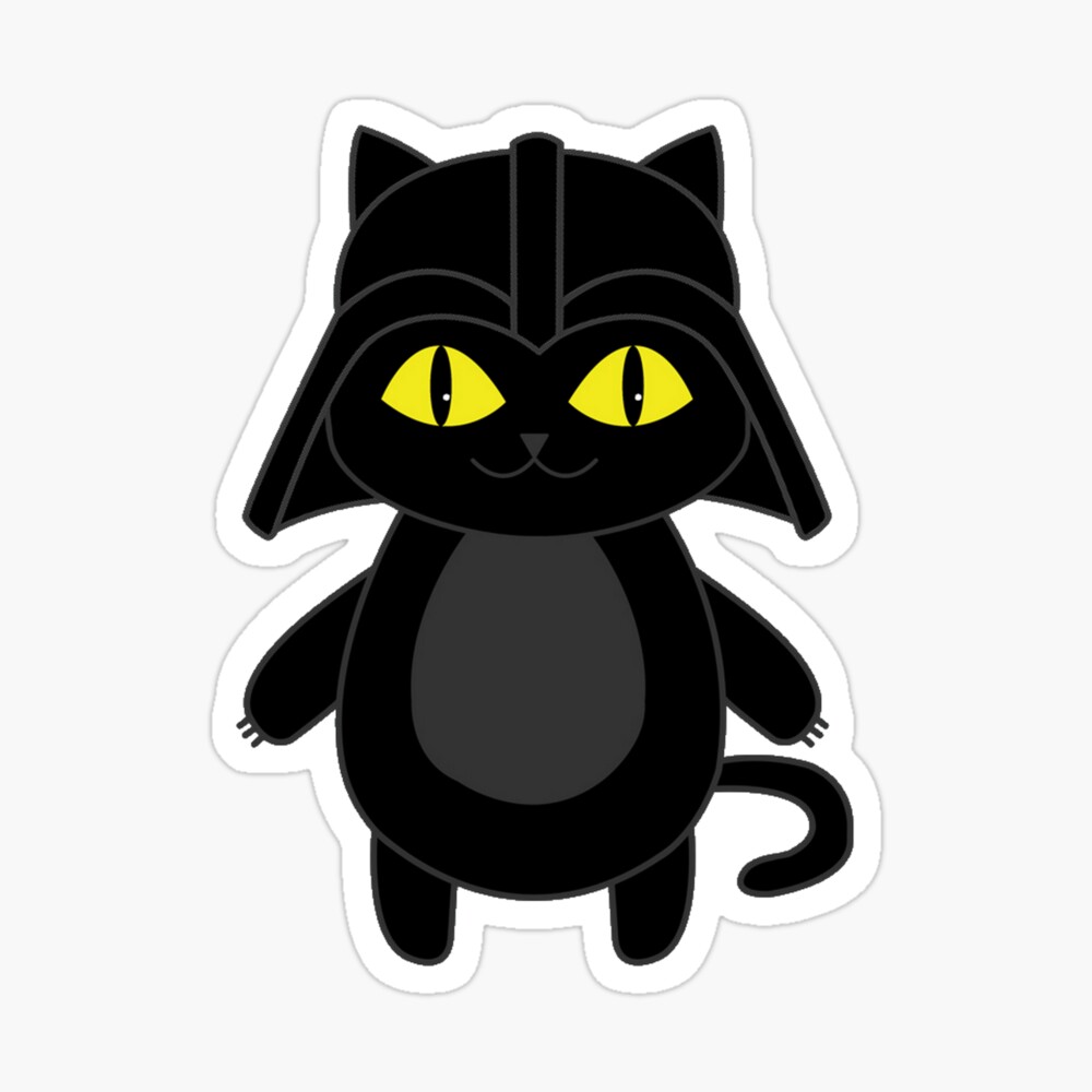 Dark Vador Chibi Cat Sticker By Westsaucek Redbubble