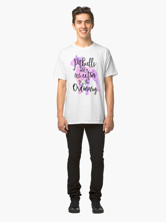 Alternate view of Extraordinary Pitbull Watercolor Classic T-Shirt