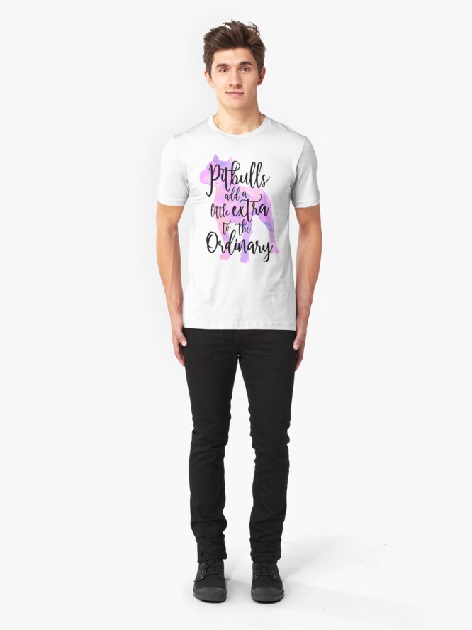 Alternate view of Extraordinary Pitbull Watercolor Slim Fit T-Shirt
