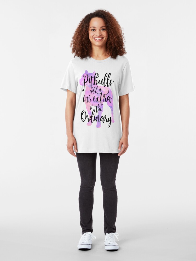 Alternate view of Extraordinary Pitbull Watercolor Slim Fit T-Shirt
