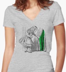 Follow the white rabbit Women's Fitted V-Neck T-Shirt