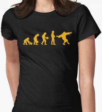 The Big Lebowski evolution yellow Women's Fitted T-Shirt