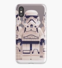 Grey Lego Storm Trooper line up iPhone Case/Skin