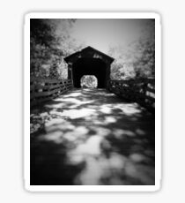 Black and White Covered Bridge Sticker