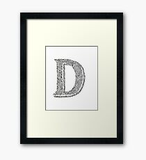 Stylized Letter D Art Framed Print