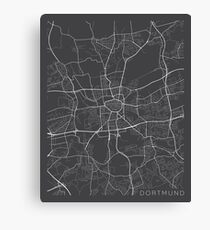 Dortmund Map, Germany - Gray Canvas Print