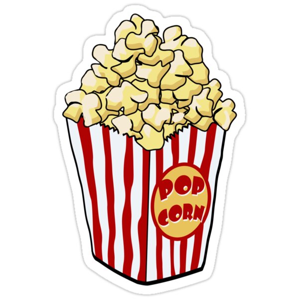 "Cartoon Popcorn Bag" Stickers by mdkgraphics | Redbubble