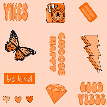 Aesthetic Vsco Orange Sticker Pack Sticker for Sale by EpicCreation