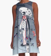 Kimono Birds A-Line Dress