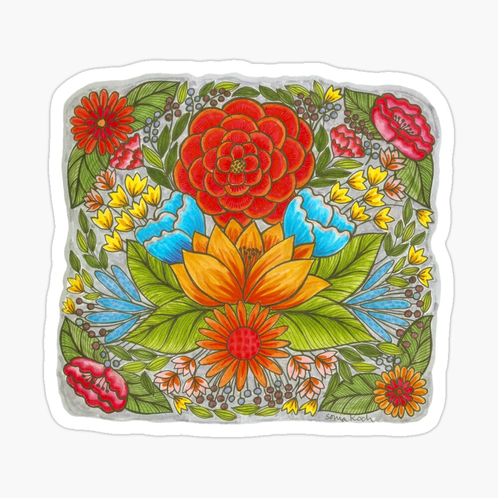 Guirnalda Floral Pegatina